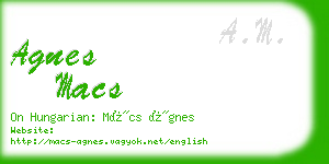 agnes macs business card